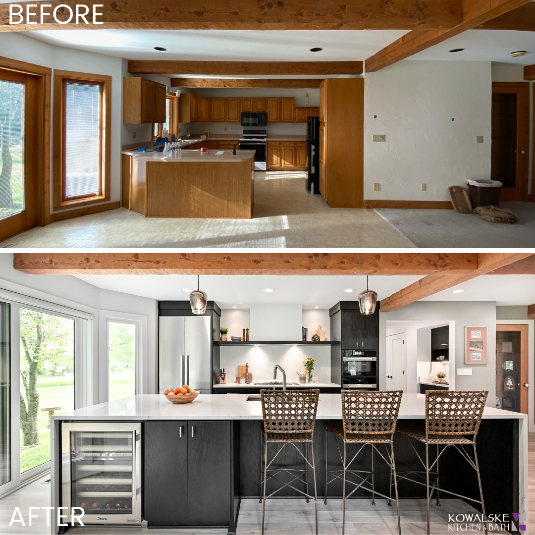 before after log cabin